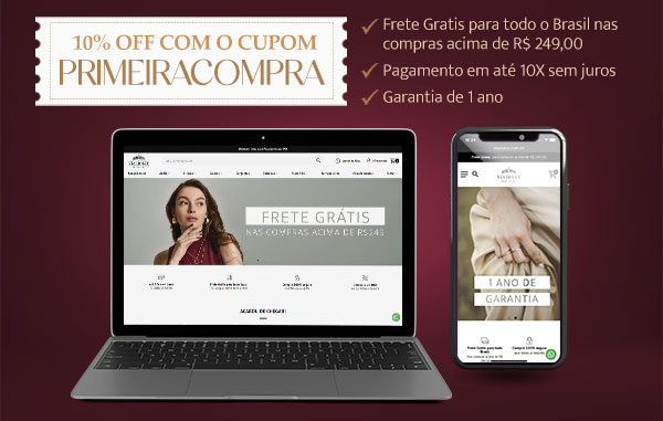 Computador e Celular exibindo a Loja Virtual da Via Dolce